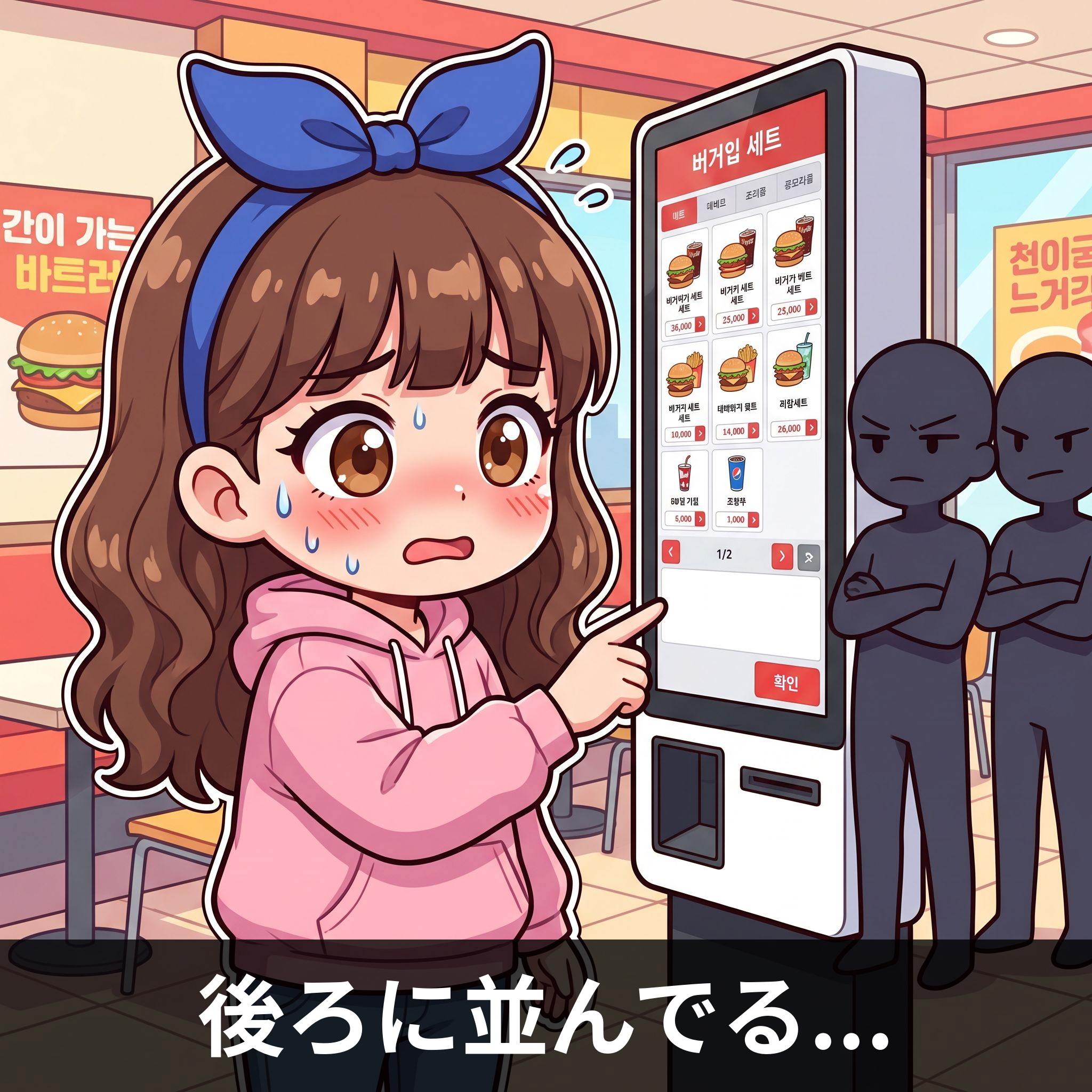 後ろに並んでる...