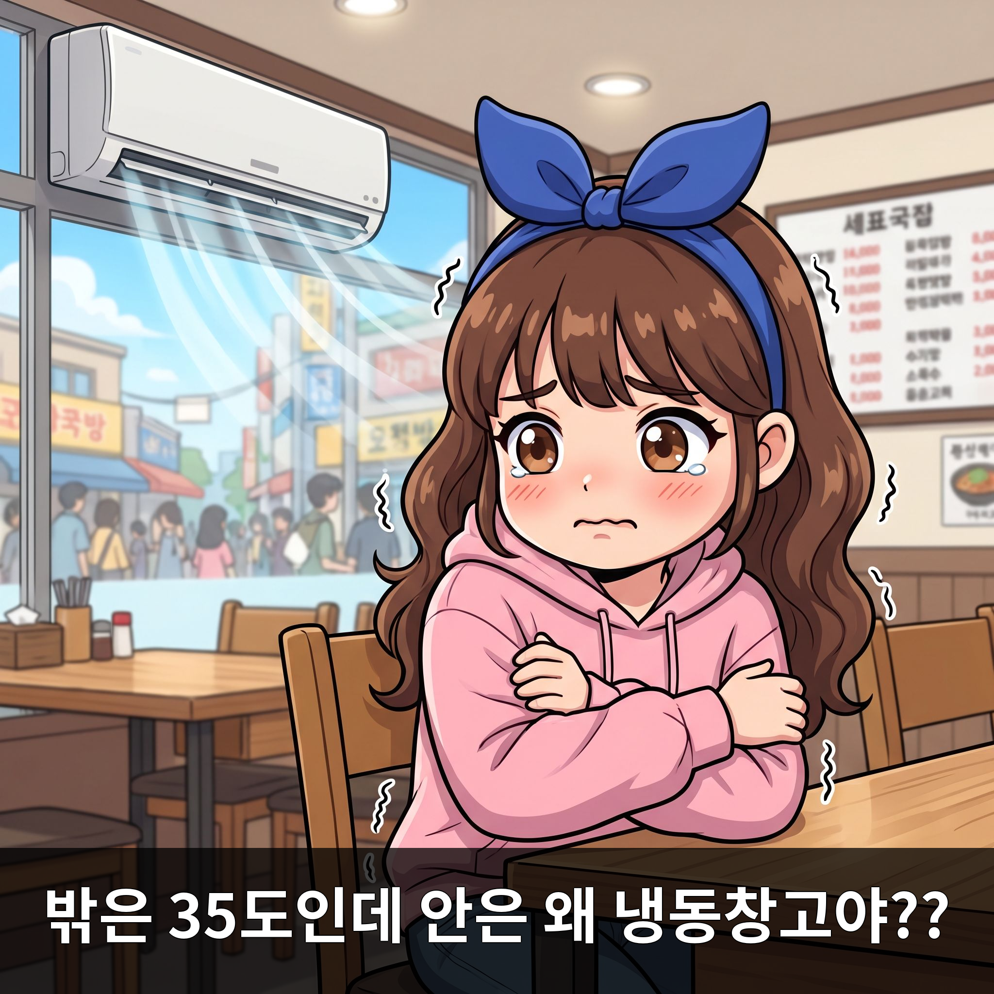 밖은 35도인데 안은 왜 냉동창고야??