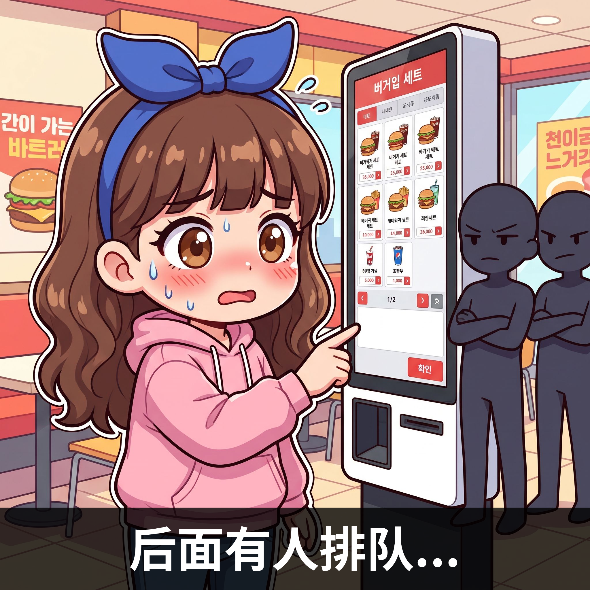 后面有人排队...