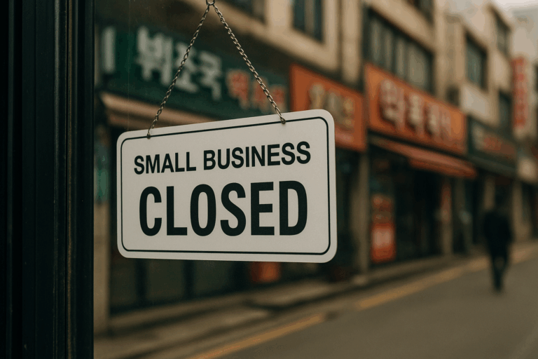 Korean Small Business Closures Surge as Capital Flows Overseas and Local Spending Tightens